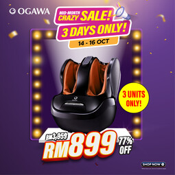 [Apply Code: 2GT20] OGAWA EliteX 3D Foot Reflexology/Foot Massager* (ORANGE)